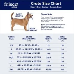 Frisco Heavy Duty Fold & Carry Double Door Collapsible Wire Dog Crate -Dog Supply Store 109789 PT2. AC SS1800 V1672870100
