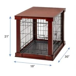Merry Products Double Door Furniture Style Dog Crate, Mahogany -Dog Supply Store 118021 PT2. AC SS1800 V1566320662