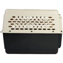 Frisco Plastic Dog & Cat Kennel, Almond & Black -Dog Supply Store 120138 PT5. AC SS1800 V1554383939