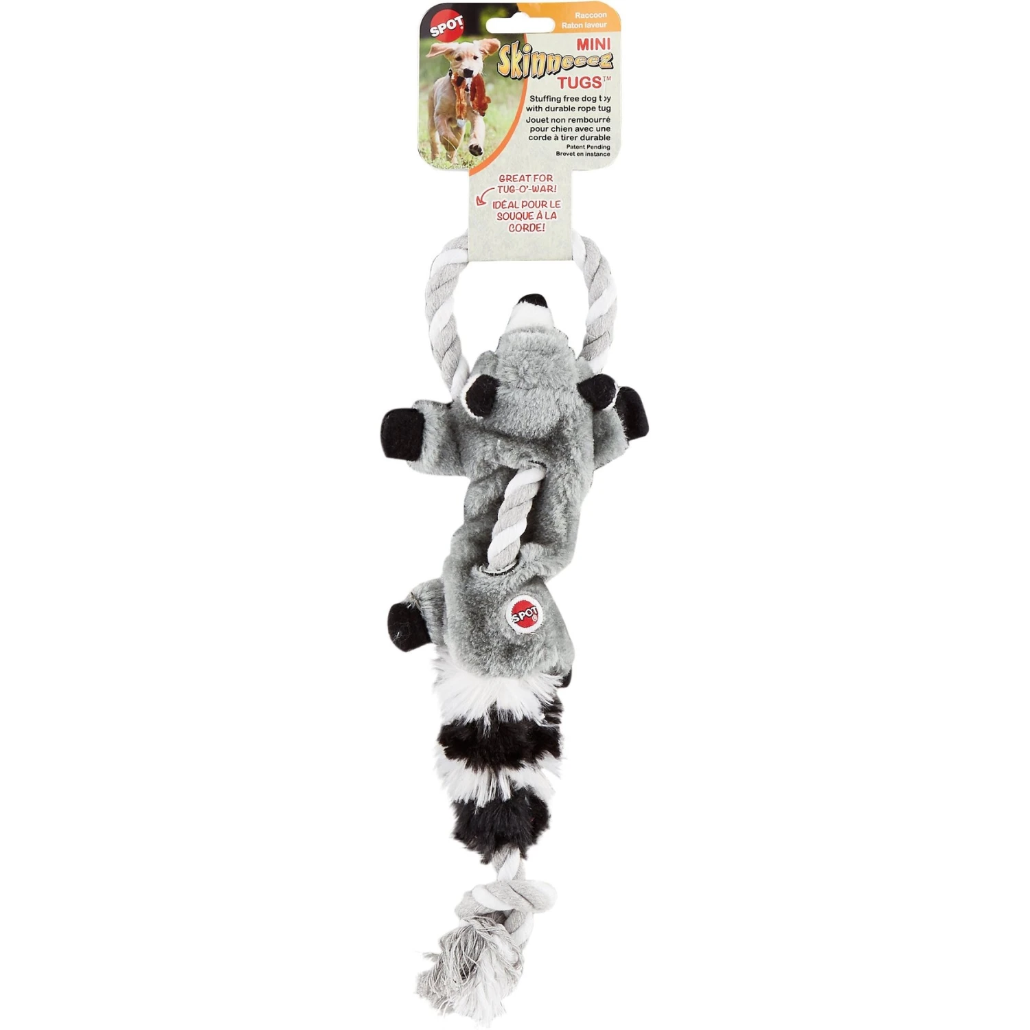Ethical Pet Mini Skinneeez Tugs Raccoon Stuffing-Free Squeaky Plush Dog Toy 2 Ethical Pet Mini Skinneeez Tugs Raccoon Stuffing-Free Squeaky Plush Dog Toy - Image 2
