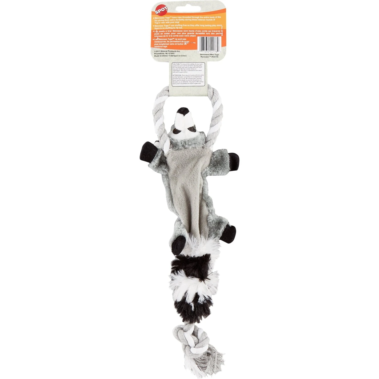 Ethical Pet Mini Skinneeez Tugs Raccoon Stuffing-Free Squeaky Plush Dog Toy 3 Ethical Pet Mini Skinneeez Tugs Raccoon Stuffing-Free Squeaky Plush Dog Toy - Image 3