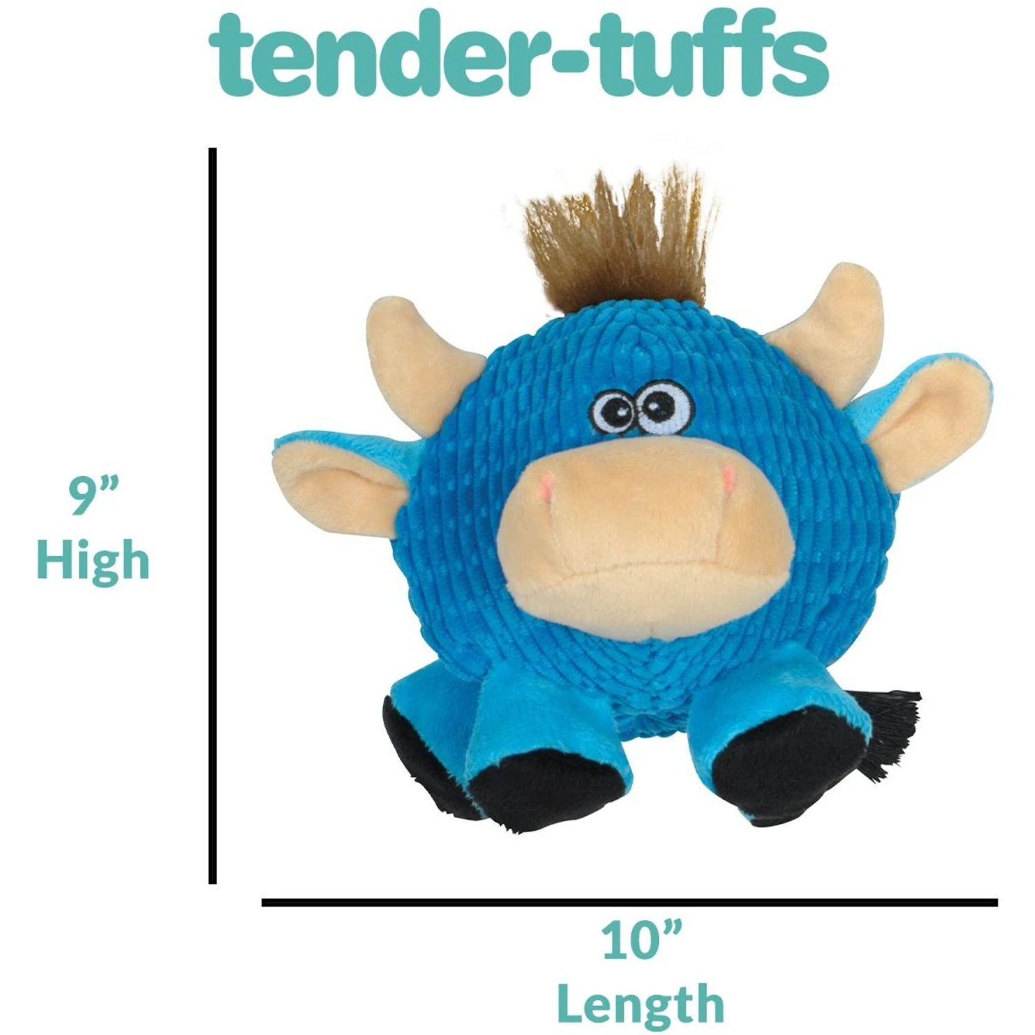 Snuggle Puppy Tender Tuffs Round Blue Cow Plush Squeaky Dog Toy, Blue 4 Snuggle Puppy Tender Tuffs Round Blue Cow Plush Squeaky Dog Toy, Blue - Image 4