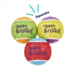 Frisco Birthday Fetch Squeaky Tennis Ball Dog Toy 9 Frisco Birthday Fetch Squeaky Tennis Ball Dog Toy -Dog Supply Store 162914 PT2. AC SS1800 V1692020013