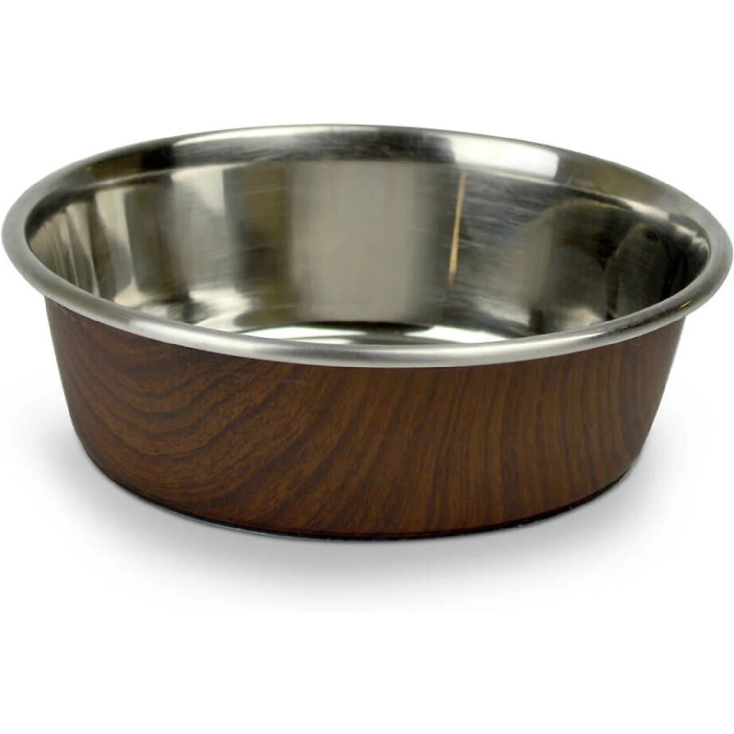 OurPets Durapet Non-Skid Woodgrain Stainless Steel Dog & Cat Bowl 1 OurPets Durapet Non-Skid Woodgrain Stainless Steel Dog & Cat Bowl