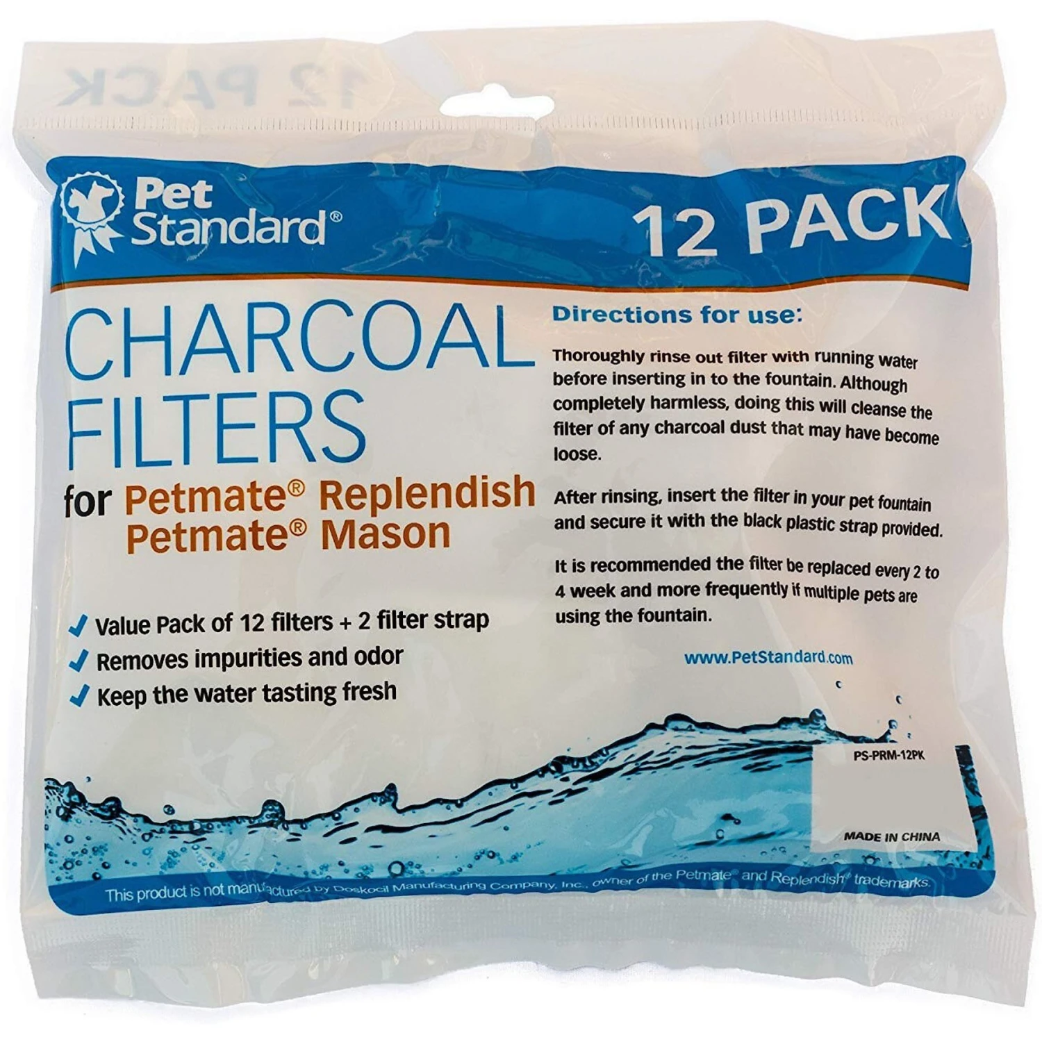 Pet Standard Charcoal Filters For PetMate Replendish, 12 Count 2 Pet Standard Charcoal Filters For PetMate Replendish, 12 Count - Image 2