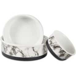 Bone Dry Non-Skid White Marble Ceramic Dog & Cat Bowl Set 14 Bone Dry Non-Skid White Marble Ceramic Dog & Cat Bowl Set -Dog Supply Store 185447 PT5. AC SS1800 V1599182465