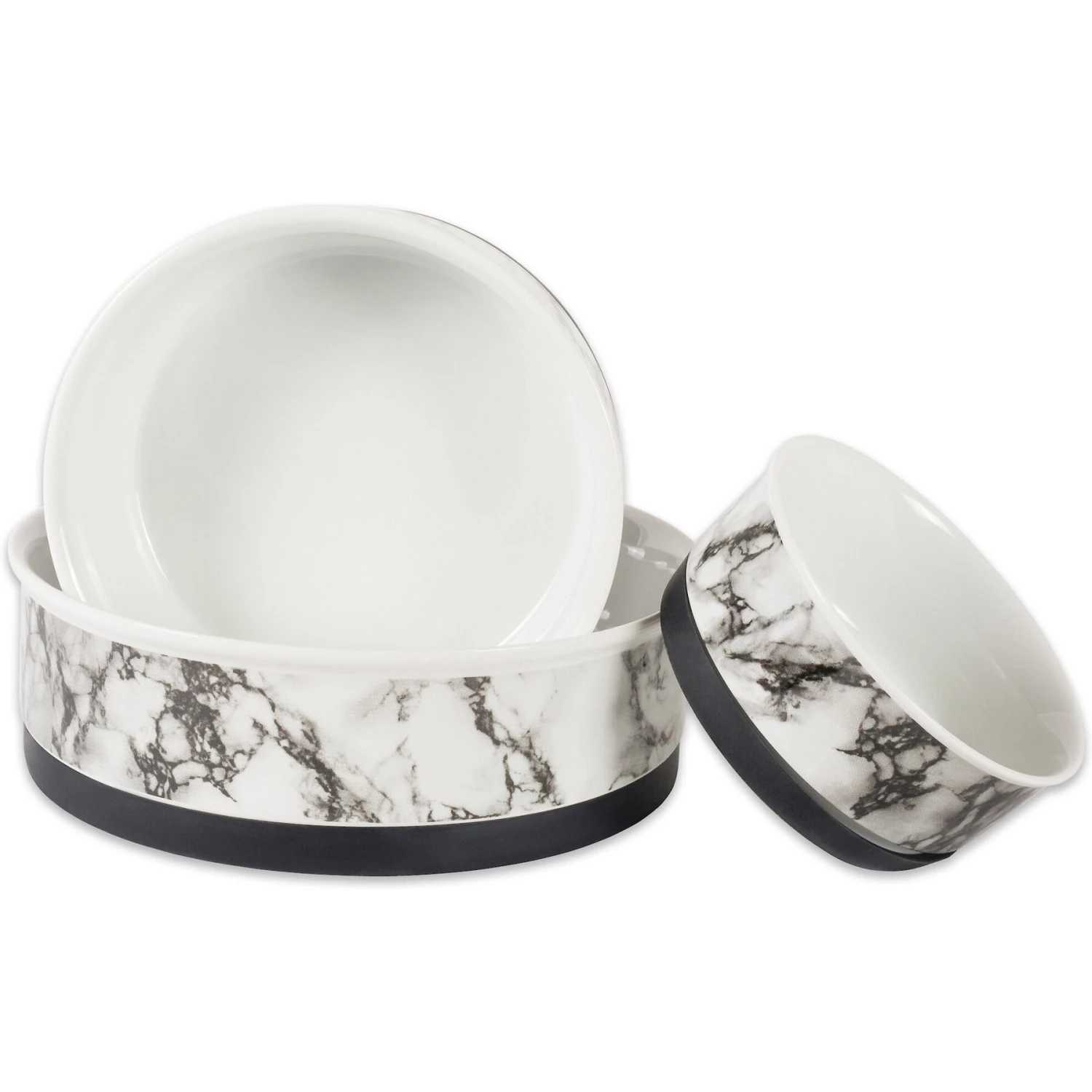 Bone Dry Non-Skid White Marble Ceramic Dog & Cat Bowl Set 6 Bone Dry Non-Skid White Marble Ceramic Dog & Cat Bowl Set - Image 6