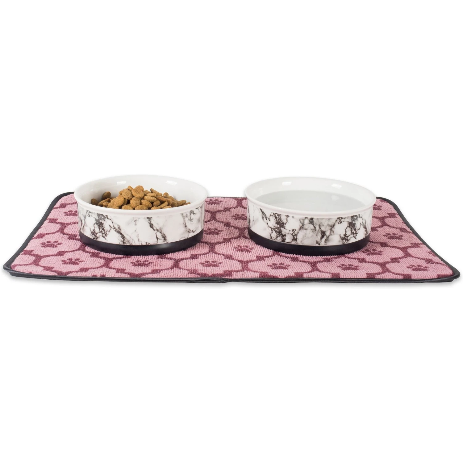 Bone Dry Non-Skid White Marble Ceramic Dog & Cat Bowl Set 7 Bone Dry Non-Skid White Marble Ceramic Dog & Cat Bowl Set - Image 7