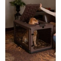 Pet Gear The Other Door 4-Door Collapsible Wire Dog Crate & Pad, Chocolate -Dog Supply Store 185870 pt3. AC SS1800 V1565018291