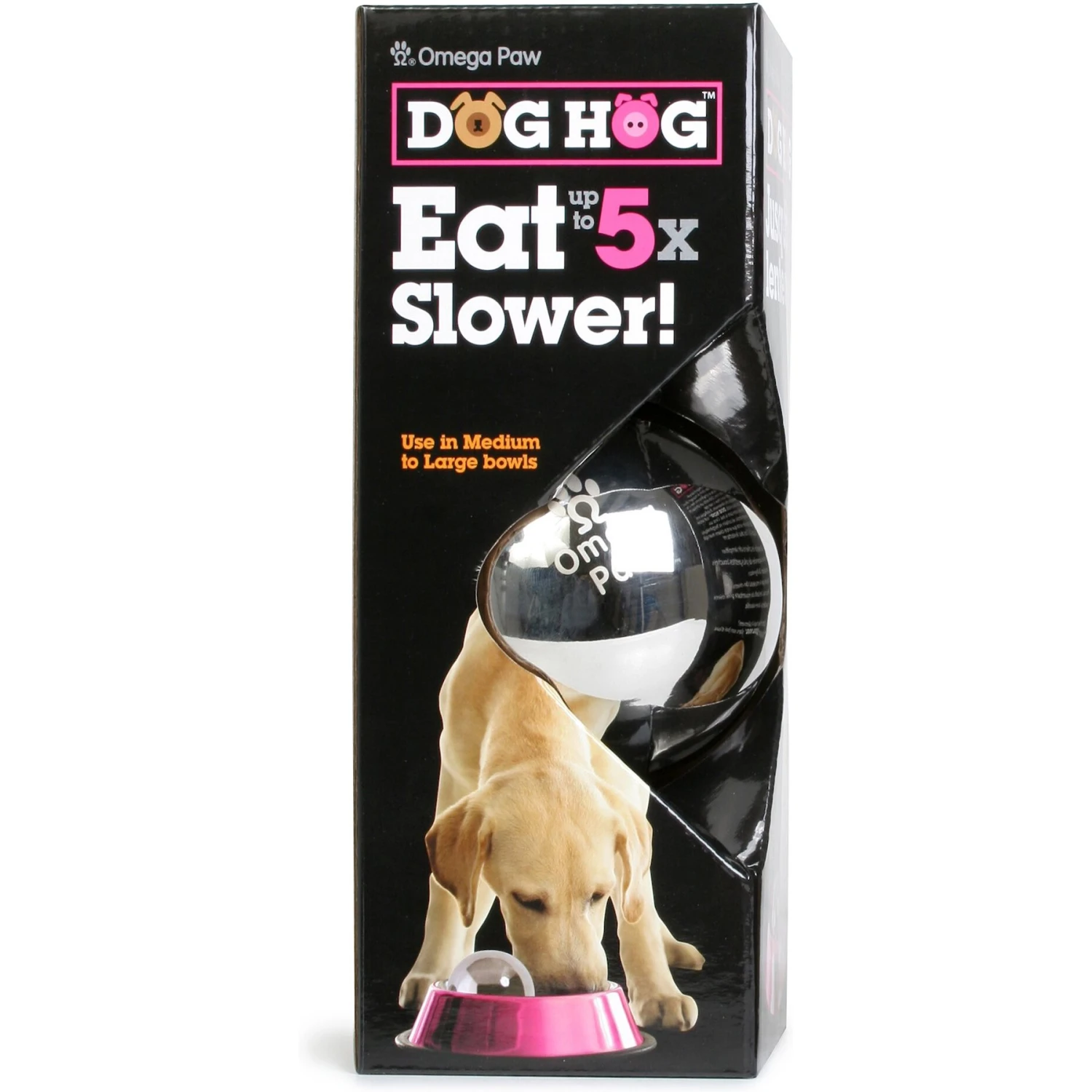 Omega Paw Dog Hog Slow Dog Feeder, Silver 1 Omega Paw Dog Hog Slow Dog Feeder, Silver