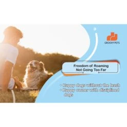 GROOVYPETS Fence & Remote Dog Trainer System, 2 Collars -Dog Supply Store 192129 PT5. AC SS1800 V1626282972