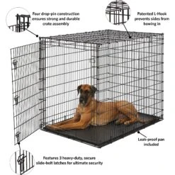 MidWest Solution Series XX-Large Heavy Duty Single Door Dog Crate, 54 Inch -Dog Supply Store 192364 PT2. AC SS1800 V1570569369