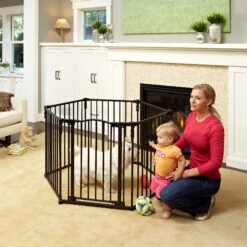 North States 3-in-1 Arched Metal Superyard Dog Gate, Bronze -Dog Supply Store 200615 PT3. AC SS1800 V1569015849