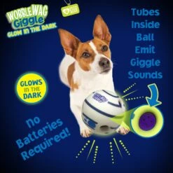 Wobble Wag Giggle Ball Glow In The Dark Squeaky Dog Toy 9 Wobble Wag Giggle Ball Glow In The Dark Squeaky Dog Toy -Dog Supply Store 205654 PT2. AC SS1800 V1572363188