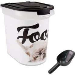 Paw Prints Bulldog Pet Food Storage Container, 26-lb -Dog Supply Store 206532 PT2. AC SS1800 V1571924345