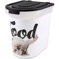 Paw Prints Bulldog Pet Food Storage Container, 26-lb -Dog Supply Store 206532 PT4. AC SS1800 V1571924351