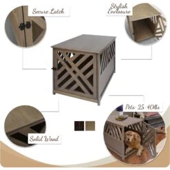 Casual Home Modern Lattice Single Door Furniture Style Dog Crate & End Table -Dog Supply Store 209980 pt5. AC SS1800 V1573854597