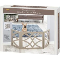 Etna Wooden Curves Pet Gate, Gray 5 Etna Wooden Curves Pet Gate, Gray -Dog Supply Store 213603 PT2. AC SS1800 V1578692874