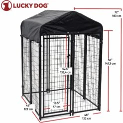 Lucky Dog Uptown Welded Wire Dog Kennel, Cover & Frame -Dog Supply Store 217613 PT2. AC SS1800 V1585762597