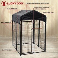 Lucky Dog Uptown Welded Wire Dog Kennel, Cover & Frame -Dog Supply Store 217613 PT3. AC SS1800 V1585762627