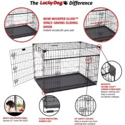 Lucky Dog Sliding Double Door Wire Dog Crate -Dog Supply Store 217625 PT6. AC SS1800 V1580827515
