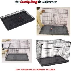 Lucky Dog Sliding Double Door Wire Dog Crate -Dog Supply Store 217625 PT7. AC SS1800 V1580827522