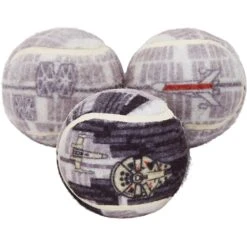 STAR WARS DEATH STAR Fetch Squeaky Tennis Ball Dog Toy, 3 Count