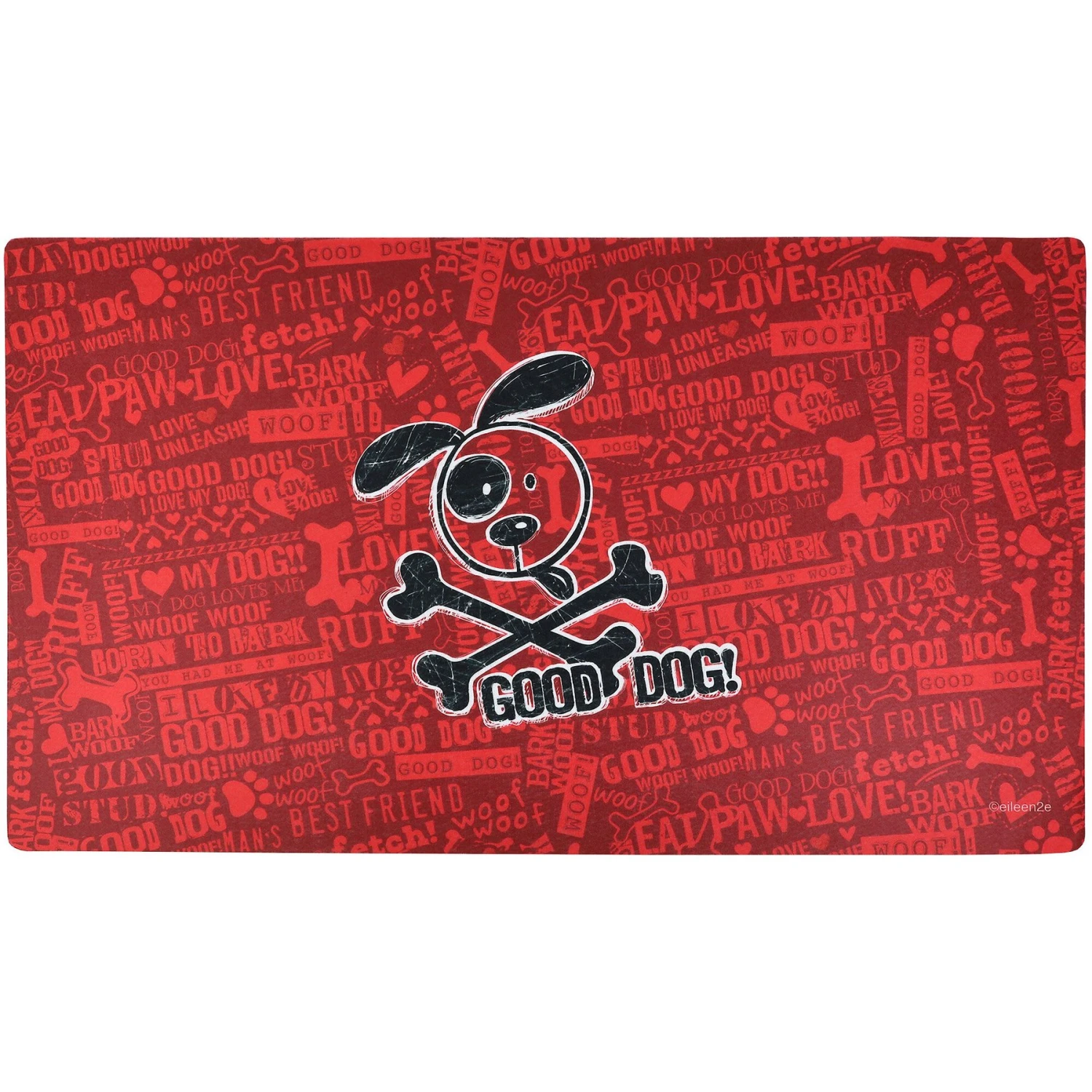 Drymate Red Good Dog Cross Bones Dog Bowl Place Mat 1 Drymate Red Good Dog Cross Bones Dog Bowl Place Mat