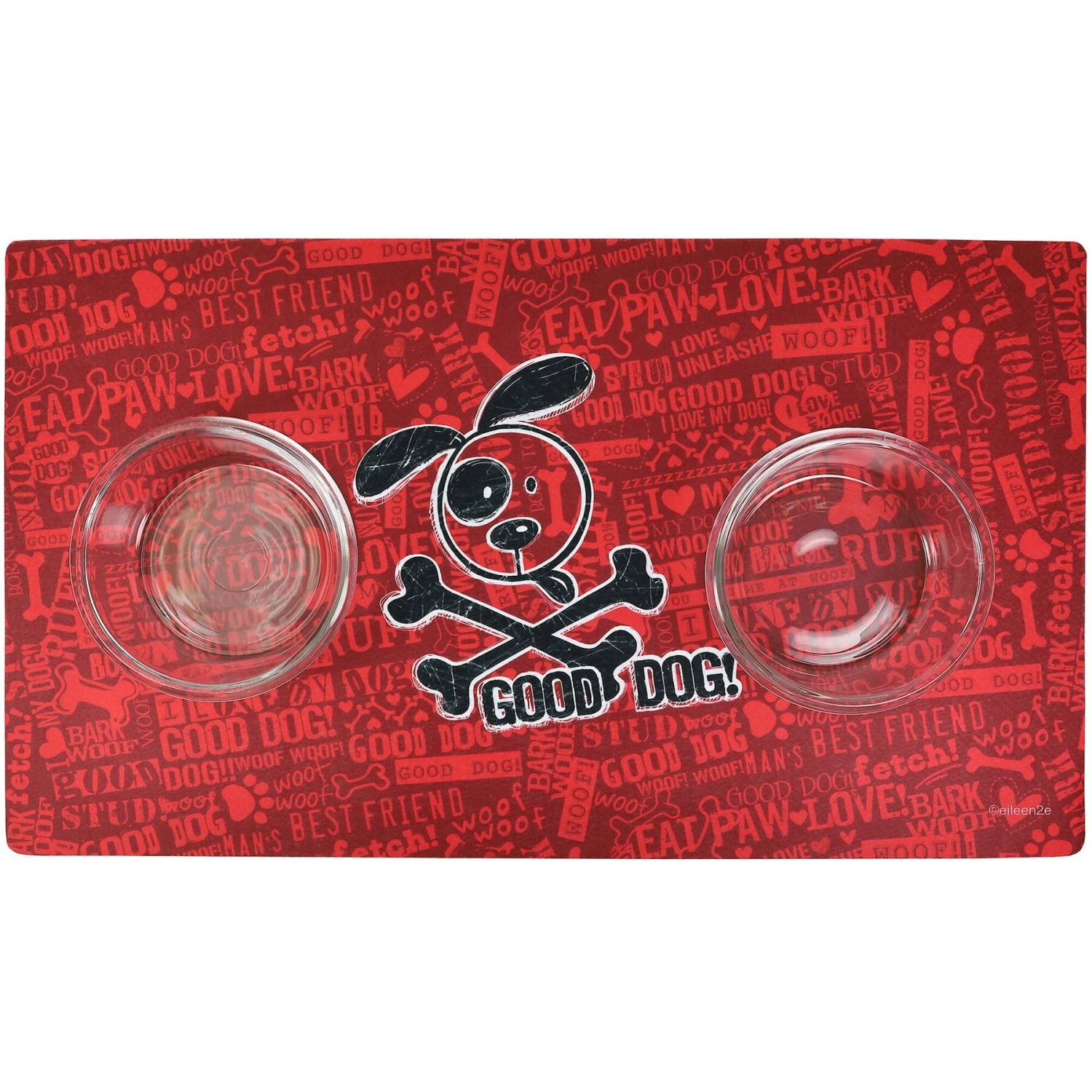 Drymate Red Good Dog Cross Bones Dog Bowl Place Mat 3 Drymate Red Good Dog Cross Bones Dog Bowl Place Mat - Image 3