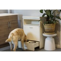 New Age Pet Dog Food Pantry W/ Double Bowl -Dog Supply Store 229987 PT8. AC SS1800 V1586882888