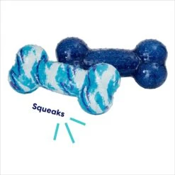 Frisco Retro Denim & Swirl TPR Bone Squeaky Dog Toy -Dog Supply Store 230341 PT2. AC SS1800 V1695748841