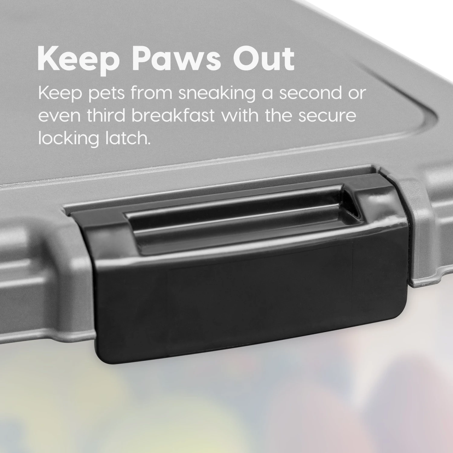 IRIS USA 3-Piece WeatherPro Airtight Stackable Dog, Cat & Bird Food Storage Container Combo With Scoop & Treat Box 6 IRIS USA 3-Piece WeatherPro Airtight Stackable Dog, Cat & Bird Food Storage Container Combo With Scoop & Treat Box - Image 6