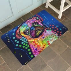 Bungalow Flooring Pug By Dean Russo Place Dog Mat, 36 X 23-in -Dog Supply Store 235689 PT2. AC SS1800 V1615338725