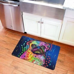 Bungalow Flooring Pug By Dean Russo Place Dog Mat, 36 X 23-in -Dog Supply Store 235689 PT3. AC SS1800 V1615336590