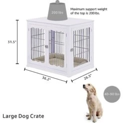 Unipaws End Table Wooden Dog Crate -Dog Supply Store 241611 PT5. AC SS1800 V1600385486