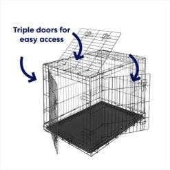 Frisco Heavy Duty All-in-1 Multi-Stage 3 Door Collapsible Wire Dog Crate -Dog Supply Store 247915 PT5. AC SS1800 V1611872190