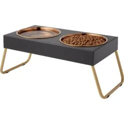 Frisco Copper Stainless Steel Elevated Foldable Double Dog & Cat Bowls -Dog Supply Store 253060 PT3. AC SS1800 V1616594251