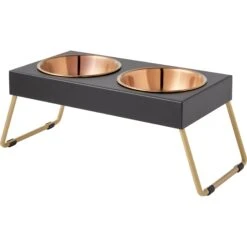 Frisco Copper Stainless Steel Elevated Foldable Double Dog & Cat Bowls -Dog Supply Store 253060 PT6. AC SS1800 V1616595426
