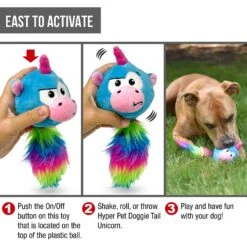 Hyper Pet Doggie Pal Unicorn Squeaky Interactive Plush Dog Toy -Dog Supply Store 258938 PT4. AC SS1800 V1605920843