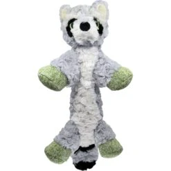 KONG Low Stuff Flopzie Raccoon Squeaky Plush Dog Toy, Medium