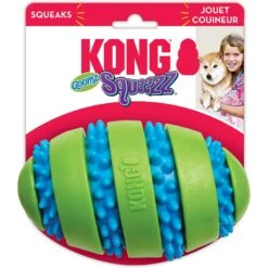 KONG Squeezz Goomz Football Squeaky Plush Dog Toy -Dog Supply Store 263001 PT3. AC SS1800 V1611090946
