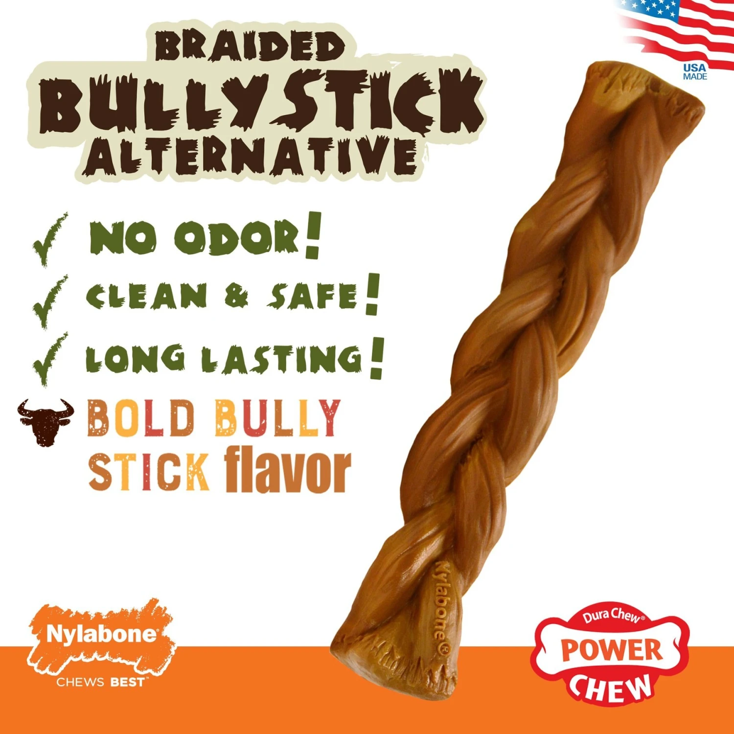 Nylabone Power Chew Alternative Braided Bully Stick Bully Dog Chew Toy 2 Nylabone Power Chew Alternative Braided Bully Stick Bully Dog Chew Toy - Image 2
