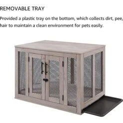 Unipaws Furniture Style Dog Crate, Weathered Gray -Dog Supply Store 264632 PT5. AC SS1800 V1638232062