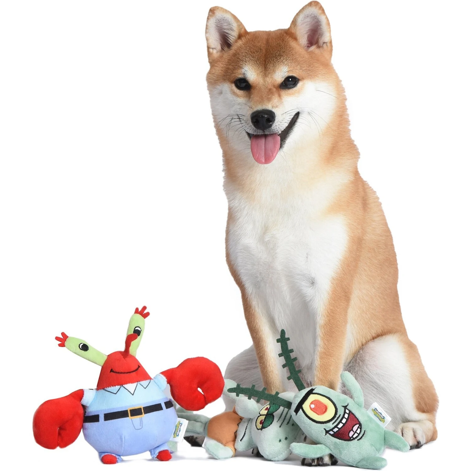 Fetch For Pets SpongeBob Squidward, Plankton & Mr. Krabs Squeaky Plush Dog Toys, 3 Count 4 Fetch For Pets SpongeBob Squidward, Plankton & Mr. Krabs Squeaky Plush Dog Toys, 3 Count - Image 4