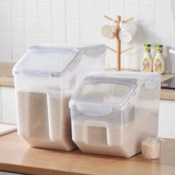 Hanamya BPA Free Pet Food Storage Container & Measuring Cup, White -Dog Supply Store 268707 PT2. AC SS1800 V1660706055