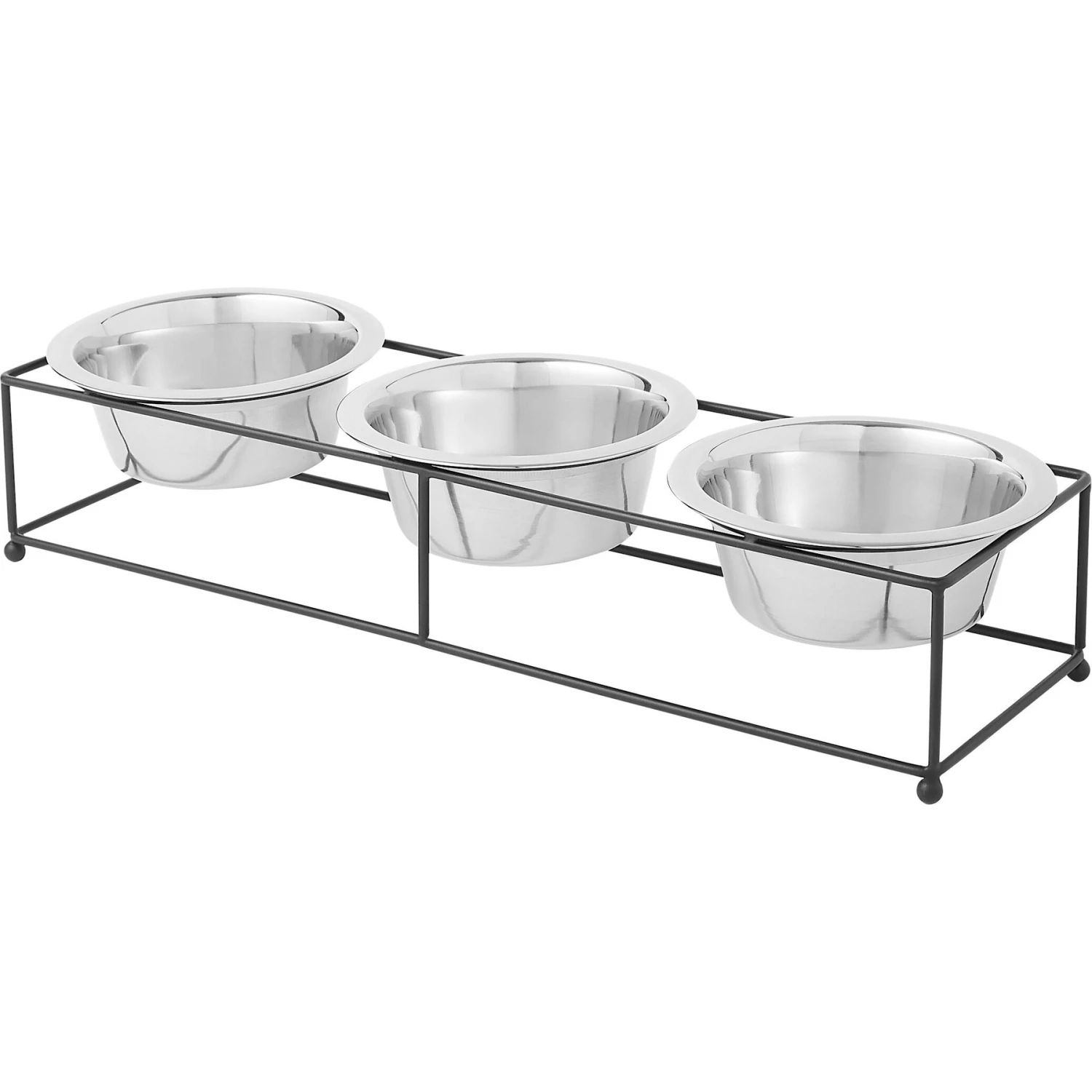 Frisco Multi Pet Feeding 3-Bowls Straight Stainless Steel Dog & Cat Bowl 1 Frisco Multi Pet Feeding 3-Bowls Straight Stainless Steel Dog & Cat Bowl