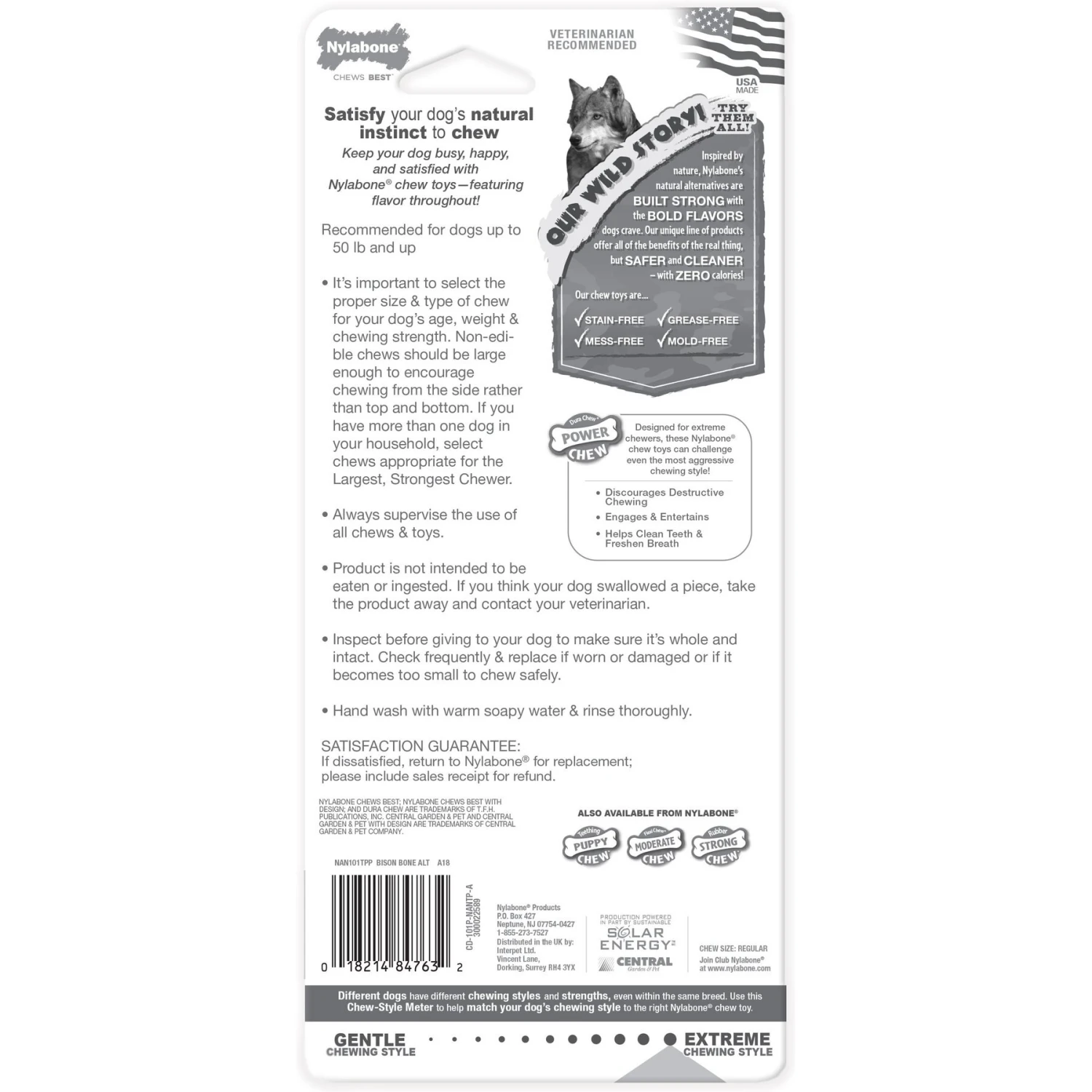 Nylabone Power Chew Bison Bone Alternative Nylon Dog Chew Toy, Large 9 Nylabone Power Chew Bison Bone Alternative Nylon Dog Chew Toy, Large - Image 9