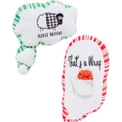 Frisco Holiday Thought Bubble Plush Squeaky Dog Toy, 2 Count