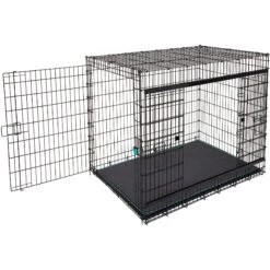 Frisco Heavy Duty Enhanced Lock Sliding Double Door Fold & Carry Wire Dog Crate & Mat Kit, 54 Inch -Dog Supply Store 297463 PT6. AC SS1800 V1633115115