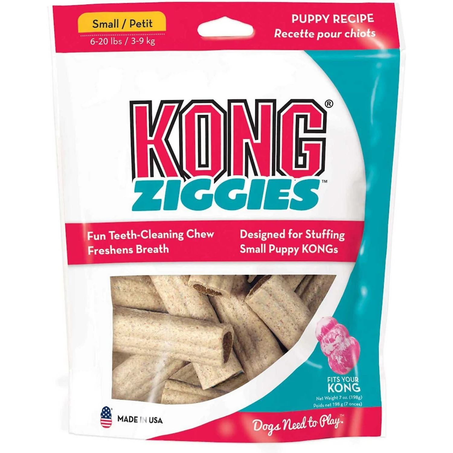 KONG Puppy Activity Ball Dog Toy, Color Varies & KONG Stuff'N Puppy Ziggies Dog Treats 6 KONG Puppy Activity Ball Dog Toy, Color Varies & KONG Stuff'N Puppy Ziggies Dog Treats - Image 6